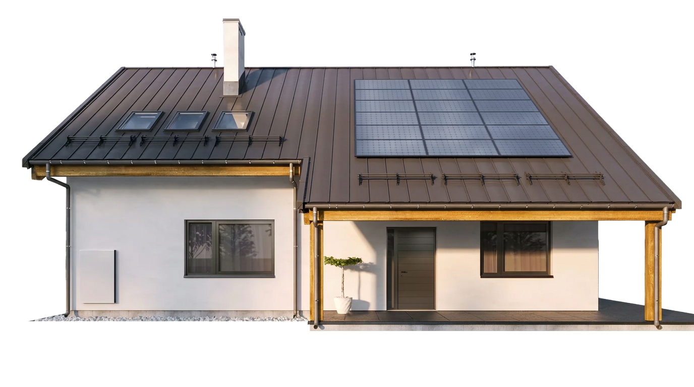 A house with solar panels on its roof
